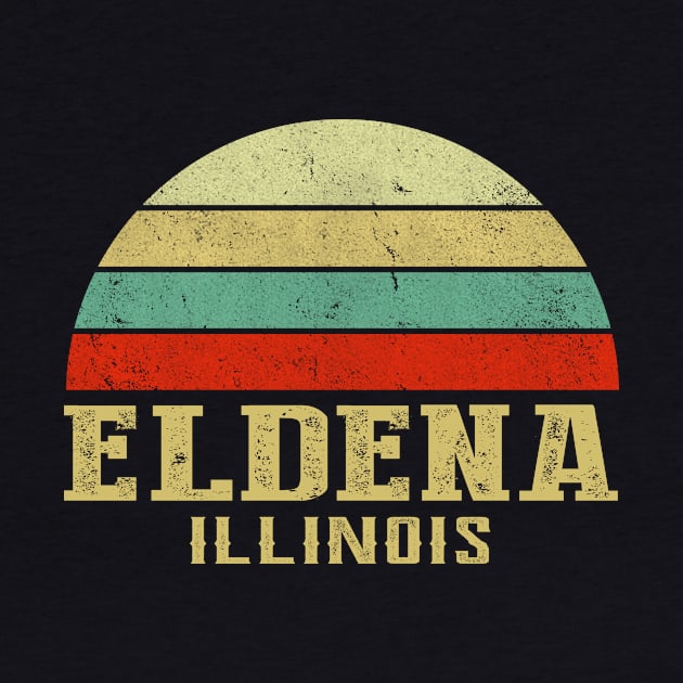 ILLINOIS - Vintage Retro Sunset ELDENA, IL Shirt by LIPTIN